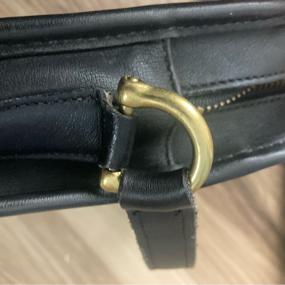vintage coach black leather bag - Picture 7 of 11
